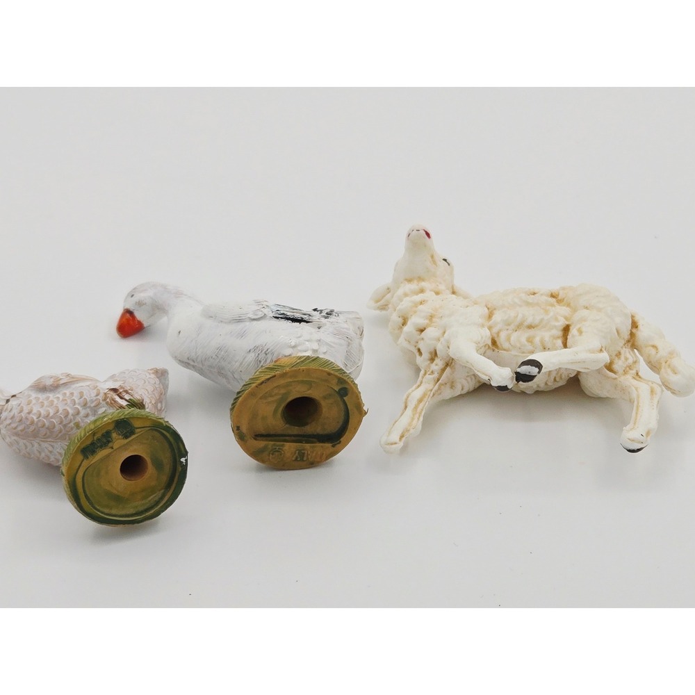 Vintage Fontanini Nativity "Bethlehem Birds" Set of 2 Plus Lamb Hand Painted - Picture 3 of 4